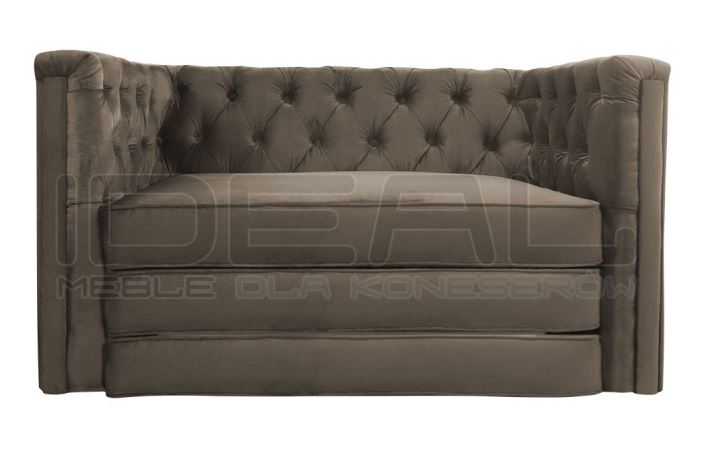 Chesterfield-Schlafsofa mit klappbarer Matratze „Celebrity“, 2-Sitzer